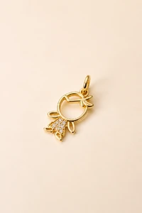Pingente Garoto Zircônia Banho Ouro 18K
