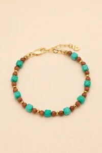 Pulseira Vicenza Goldstone Howlita Banho Ouro 18K