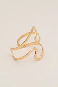 Pulseira Bracelete Dourado Fio Duplo