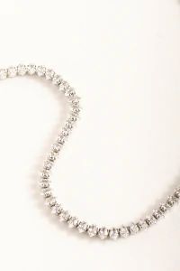 Colar Riviera Prateado Zircônia Cristal