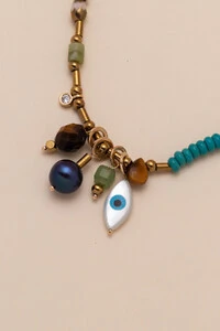 Colar Gaia Pedras Da Sorte Banho Ouro 18K