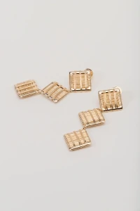 Brinco Dourado Aramado Losango Triplo