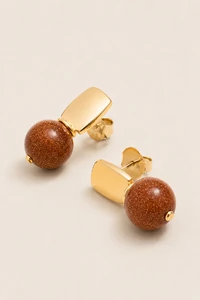 Brinco Goldstone Banho Ouro 18K
