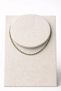 Colar Jade Goldstone Green Banho Ouro 18K
