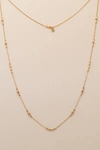 Colar Fiore Bamboo Zircônia Banho Ouro 18K
