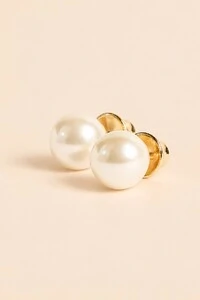 Brinco Bolinha Pérola 10 mm Banho Ouro 18k