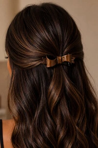 Presilha Laço P Dourado com Preto