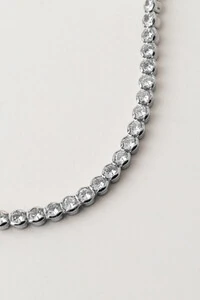 Pulseira Riviera Prateada Zircônia Redonda