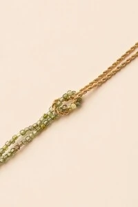 Pulseira Entrelaçada Zircônia Verde Banho Ouro 18K