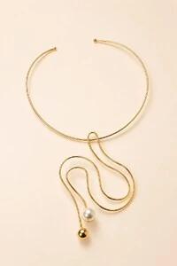 Colar Dourado Aro Caminho Pérola