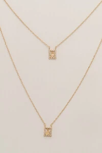 Colar Escapulário Zircônia Banho Ouro 18k