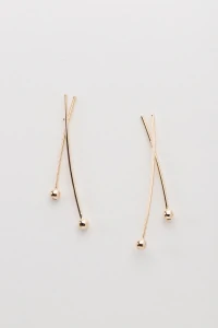 Brinco Fio Duplo Banho Ouro 18K