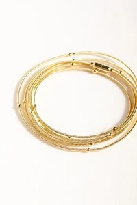 Pulseira Corda De Violão Bolinhas Dourada