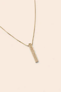 Colar Palito Zircônia Banho Ouro 18k