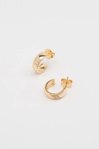 Argola Zircônia Star Banho Ouro 18K
