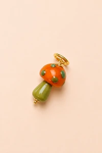Pingente Cogumelo Da Sorte Banho Ouro 18K