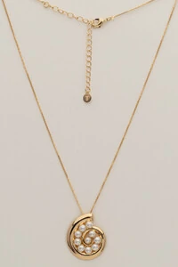 Colar Dourado Concha Pérola