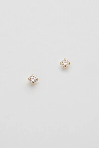 Brinco Segundo Furo Zircônia PP Banho Ouro 18K