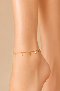 Tornozeleira Gotinhas Banho Ouro 18K