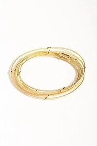 Pulseira Corda De Violão Bolinhas Dourada