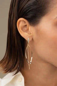 Brinco Gota Fio Banho Ouro 18K