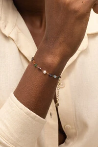 Pulseira Biarritz Mix Pedras Banho Ouro 18K