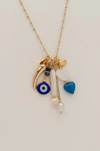 Colar Mix Pingentes Madre Banho Ouro 18K
