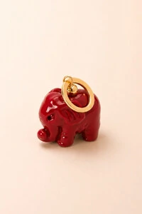 Pingente Elefante da Sorte Red Banho Ouro 18K
