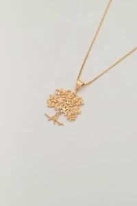 Colar Veneziana Árvore da Vida Banho Ouro 18k