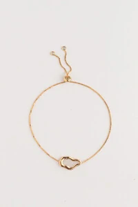 Pulseira Dourado Regulável Orgânico Perolado