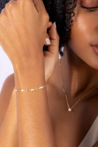 Pulseira Plaquinhas Banho Ouro 18K