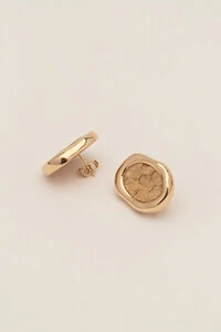 Brinco Dourado Orgânico Couro Tilápia Nude