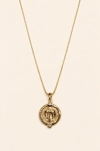 Colar Medalha São Bento Banho Ouro 18K