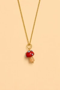 Pingente Cogumelo Da Sorte Banho Ouro 18K