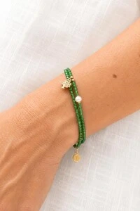 Pulseira Dupla Luna Banho Ouro 18K