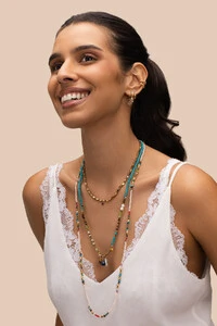 Colar Gaia Pedras Da Sorte Banho Ouro 18K