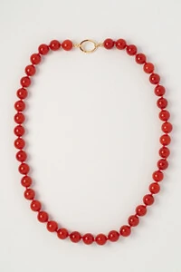 Colar Longo Mavie Jade Terracota Banho Ouro 18K
