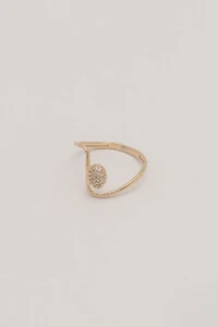 Anel Curvas Zircônia Banho ouro 18K