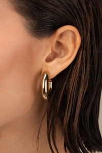 Brinco Argola Lisa Banho Ouro 18k