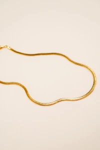Colar Choker Fita Laminada Banho Ouro 18K