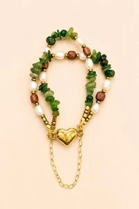 Pulseira Eden Jade Verde Banho Ouro 18K
