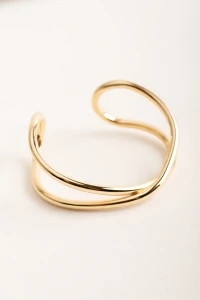 Pulseira Bracelete Fio Cruzado Dourada