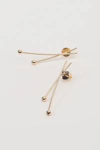 Brinco Fio Duplo Banho Ouro 18K
