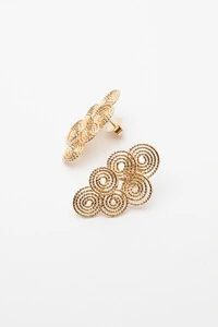 Brinco Dourado Caracóis Diamantado
