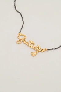 Colar Gratidão Banho Ouro 18k