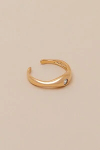 Anel Ponto Zircônia Banho Ouro 18K