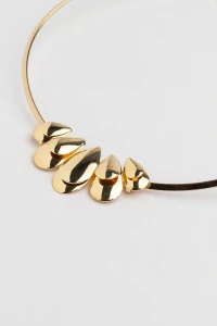 Colar Choker Dourado Aro Gotas