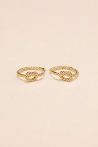 Brinco Argola Nó Texturizada Banho Ouro 18K
