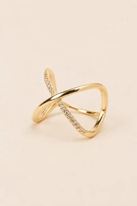 Anel Zircônia Infinito Banho Ouro 18K