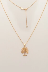 Colar Veneziana Árvore da Vida Banho Ouro 18k